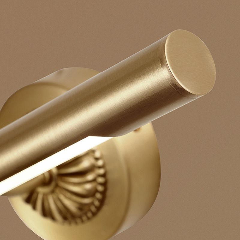 Modern Gold Linear Wall Mount Light Fixture Metal 1-Light Wall Lamp for Bathroom