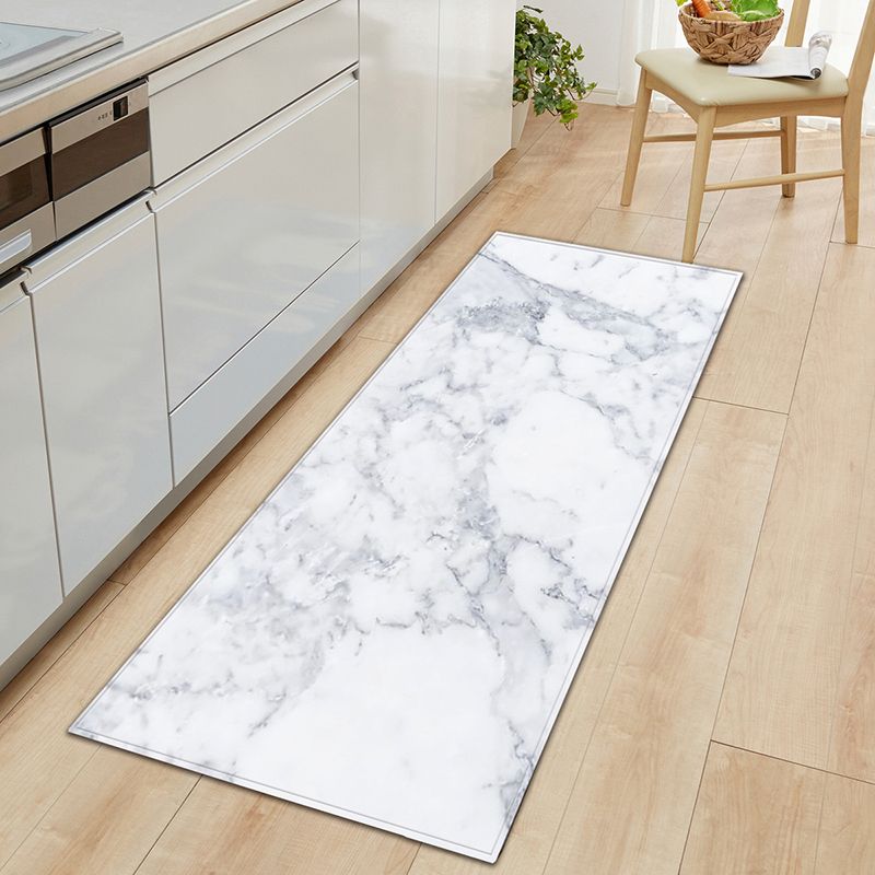 Industrial Marble Print Rug Polyester Indoor Carpet Non-Slip Backing Area Rug for Home Decoration