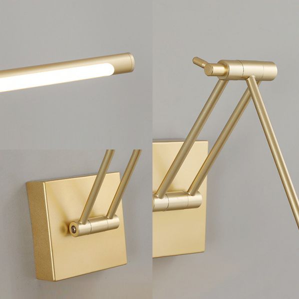 Modern Simplicity Gold Frame Lighting Fixture for Bathroom Powder Room Washroon