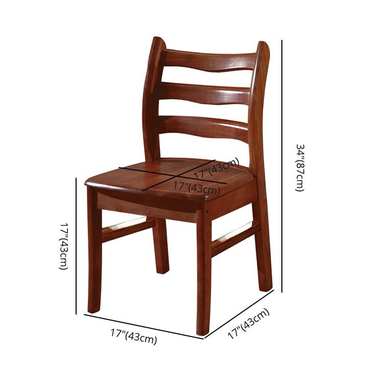 Chaise de salle à manger carrée en bois de cuisine Morden, chaise de salle à manger empilable avec dossier en échelle