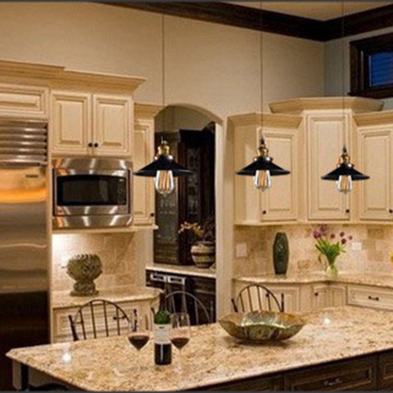 Black Tapered Bar Pendant Light in Industrial Retro Style Wrought Iron Hanging Lamp