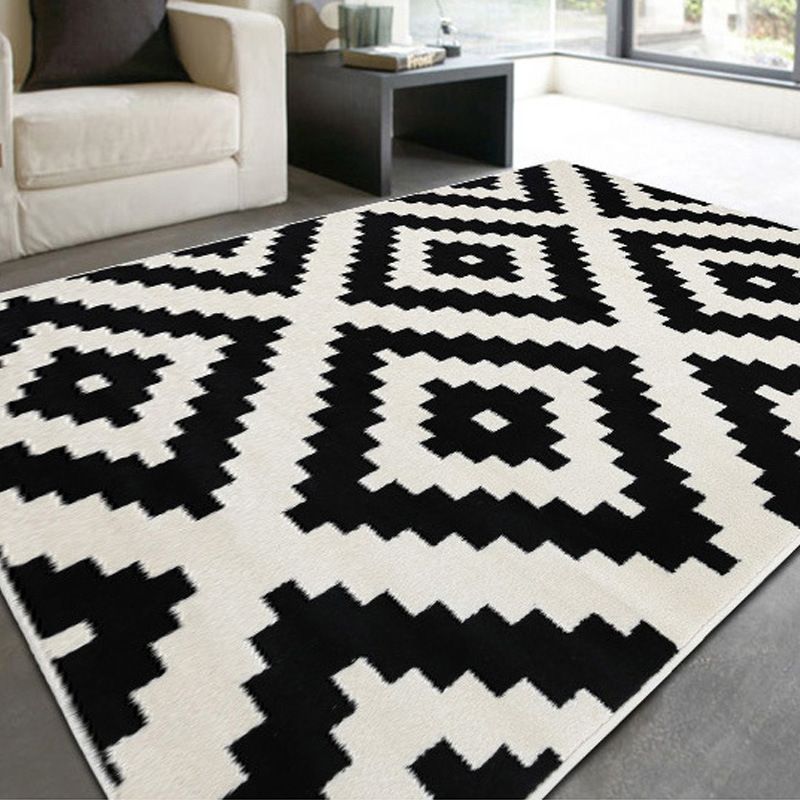 Bohemian Harlequin Print Carpet Polyester Area Rug Washable Indoor Carpet for Home Decoration