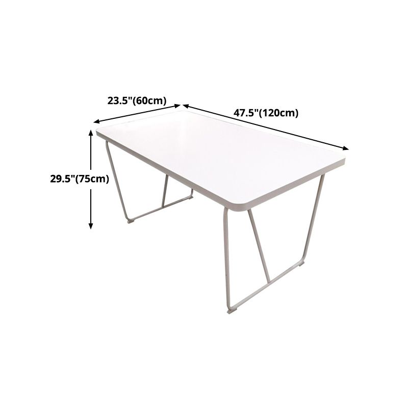 Rectangle Shape Luxury Dining Table White Sled Base Table with Solid Wood