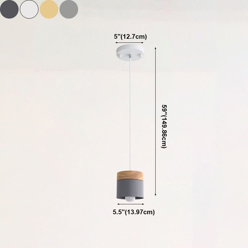 Accesorio de iluminación de cilindro de 1 luces kit de luz colgante nórdico moderno para pasillo
