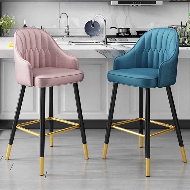 Glam Faux Leather Dining Stool Upholstered Furniture in Matte Finish for Home