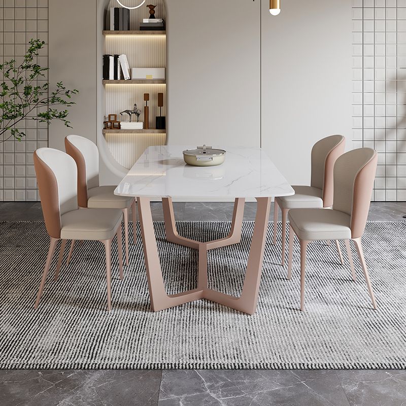 Extendable Sintered Stone Top Dining Set Rectangle 1/4/5/7 Pieces Dining Table with Chairs