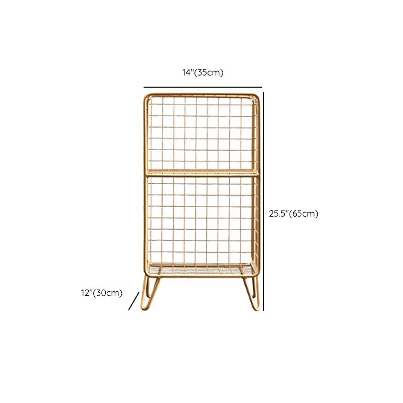 Metal Bed Nightstand Open Storage Bedside Cabinet for Bedroom