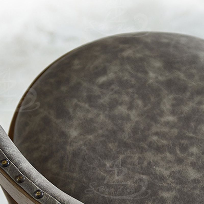 Industrial Wood Counter Stool Faux Leather Counter Height Stools for Home Use