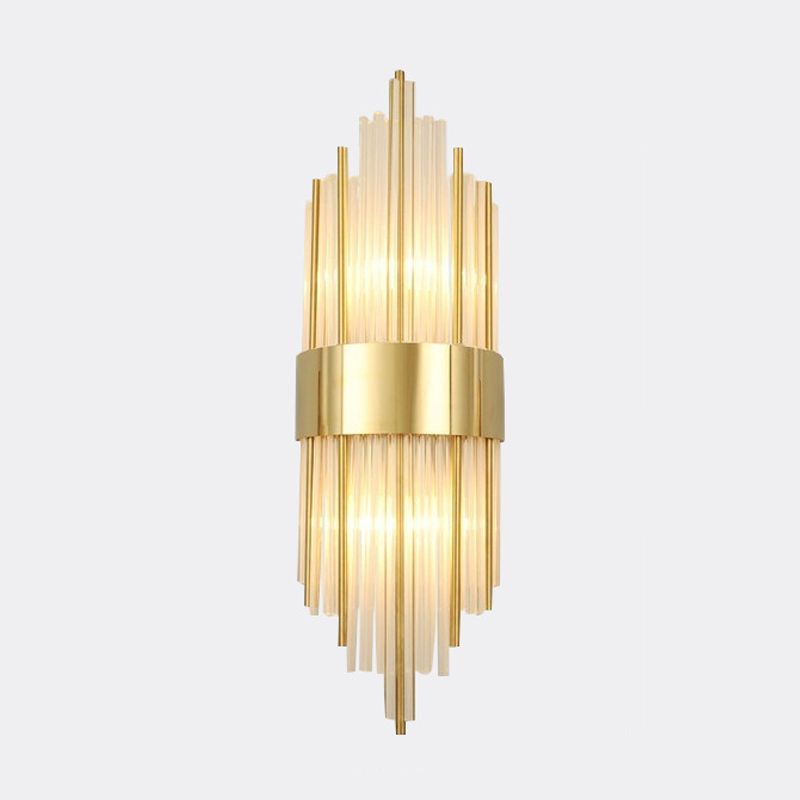 2-Bulb Postmodern Style Crystal Wall Mounted Lamp for Corridor Half Shade Wall Light Fixture
