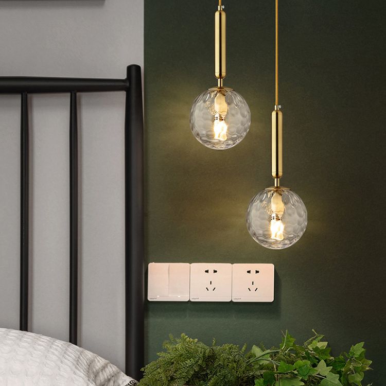Luz de colgante de techo planeta Postmodern Glass Péndulo de dormitorio de 1 linda