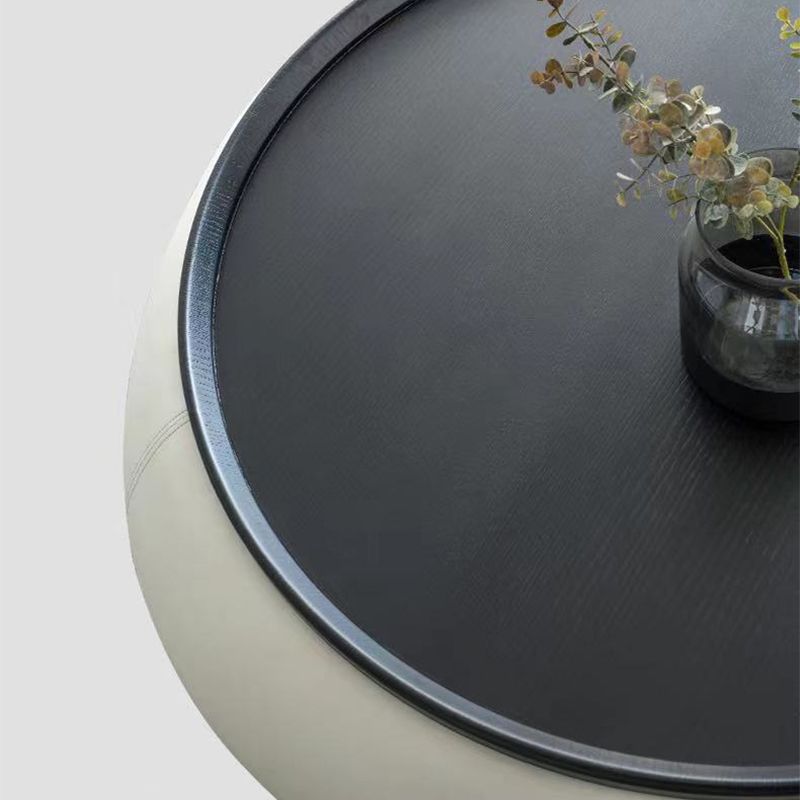 Round Modern Coffee Table White/Orange/Green Cocktail Table for Living Room