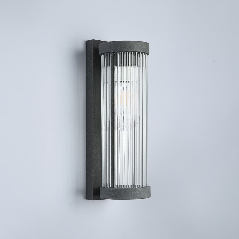 Black 1-Light Wall Lamp in Modern Concise Style Cylindrical Glass Wall Light
