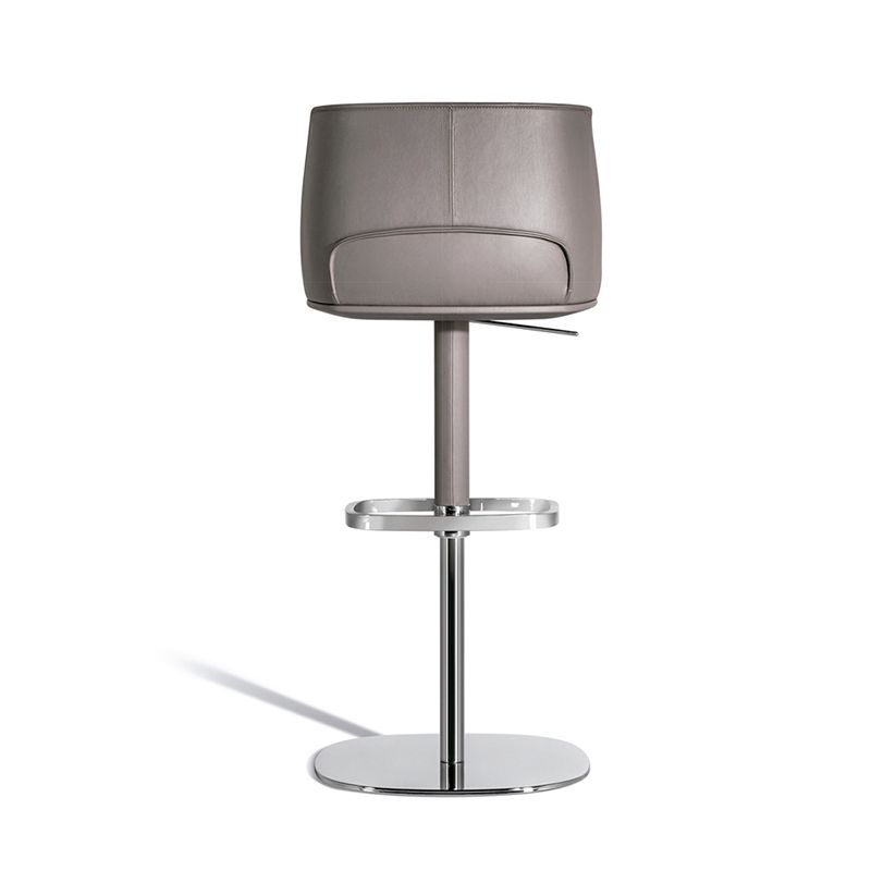 Faux Leather Bar Stools Adjustable Height Swivel Dining Stools with Footrest