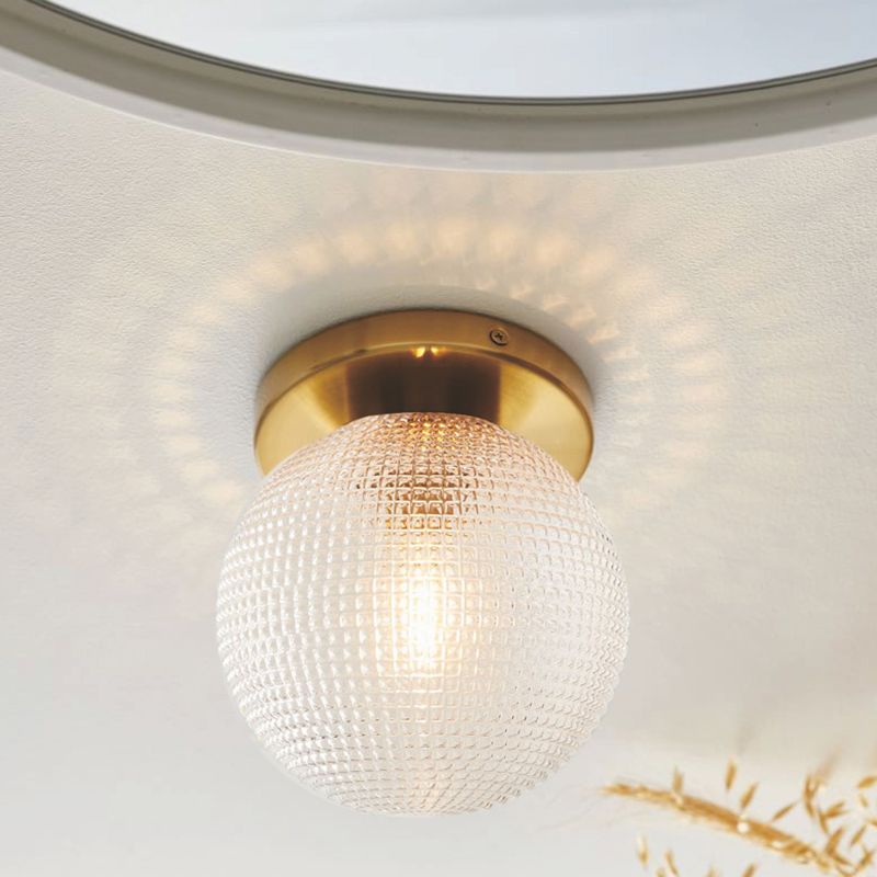 Glass Global Ceiling Flush Mount Light Nordic Style Gold Ceiling Light