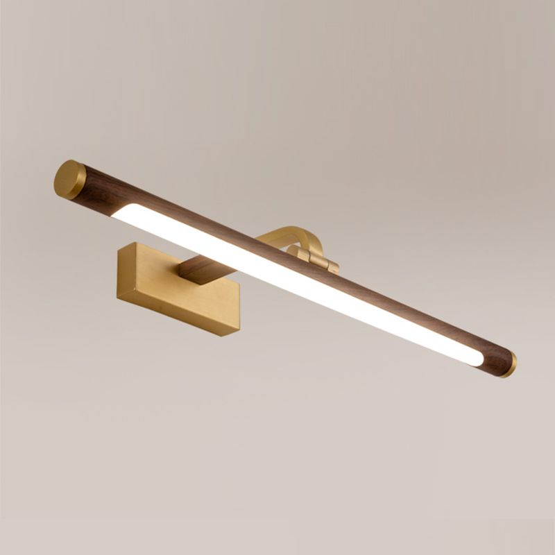 Metal Linear Shade Wall Sconce Modern Style Modern 1 Apparecchio di illuminazione da parete a specchio leggero in marrone