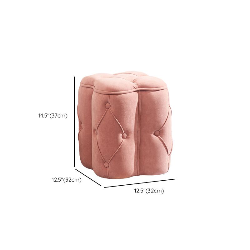 Orange Velvet Pouf Specialty Pouf Stain Resistant Indoor Pouf