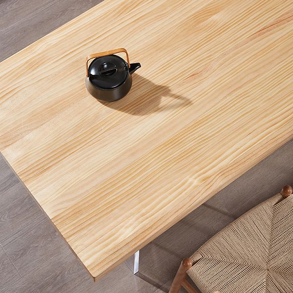 Minimalists Rectangle Khaki Dining Table Solid Wood Standard Dining Table for Kitchen