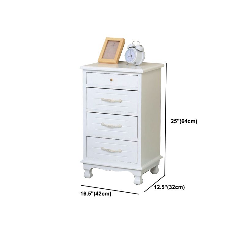 White Wooden Lingerie Chest Modern Style Vertical Storage Chest Dresser