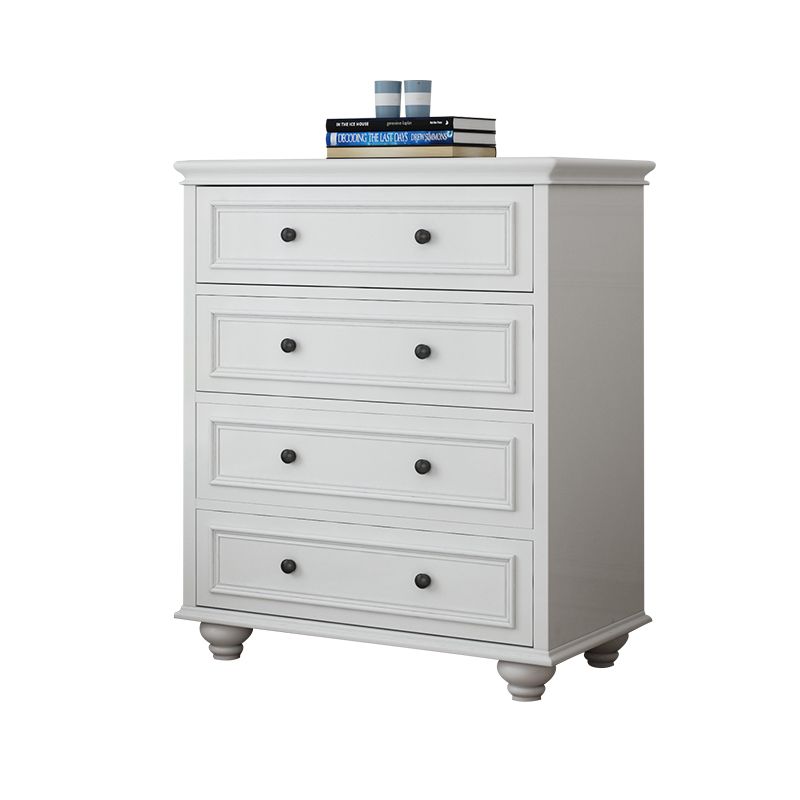 Modern Vertical White Storage Chest with Soft-Close Drawers for Home