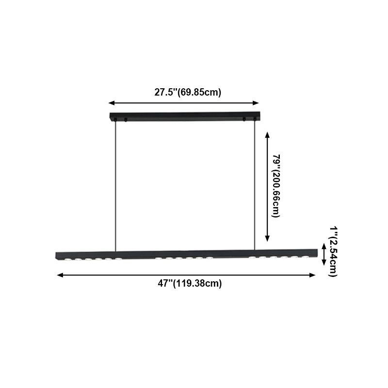 Lumière de lustre à bande longue à bande passante moderne pour salle à manger de cuisine