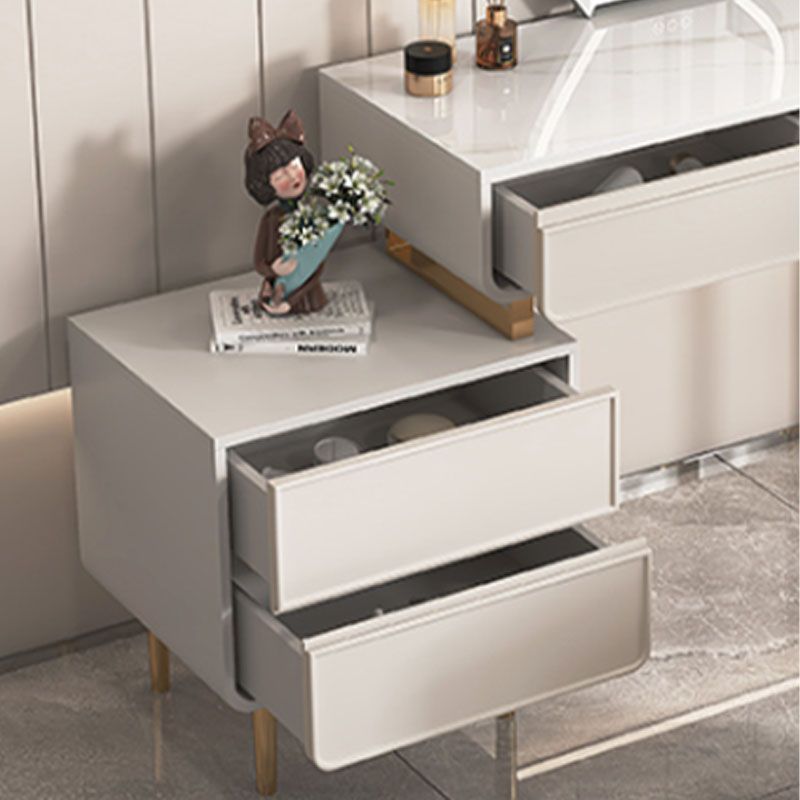 Glam With 2/4 Drawer Solid Wood Bedroom Standing Make-up Vanity