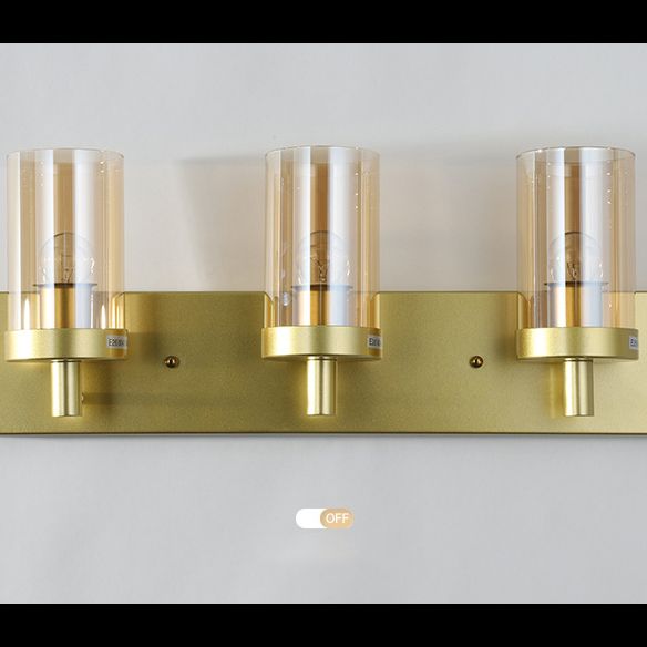 Vintage Style Vanity Mirror Lights 3 Lights Wall Mounted Mirror Front Lamp in Glass Shade