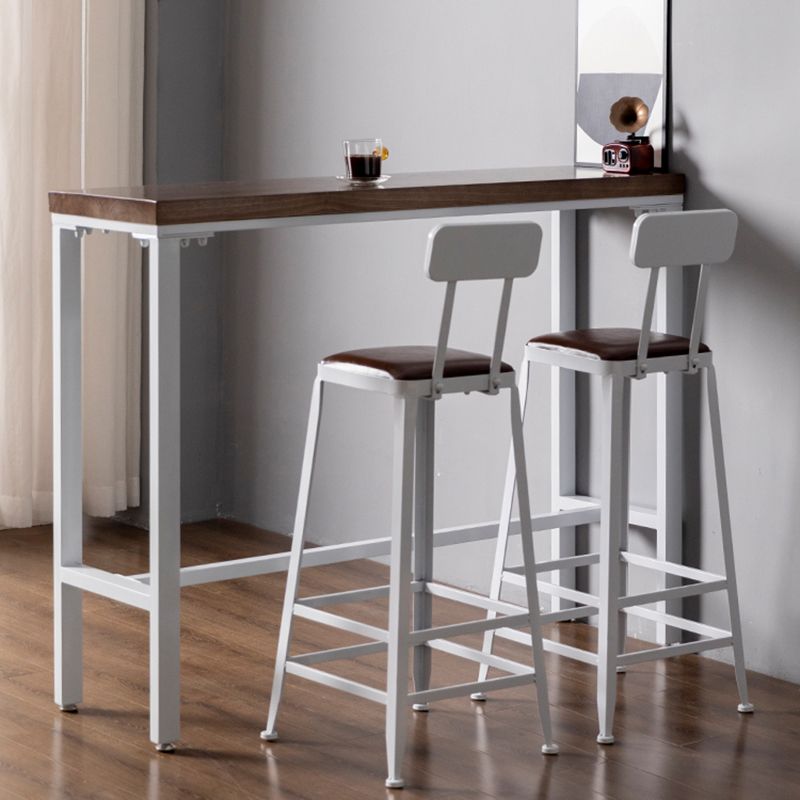 1/3 Pieces Modern Style Rectangle Solid Wood Pub Table with High Stools
