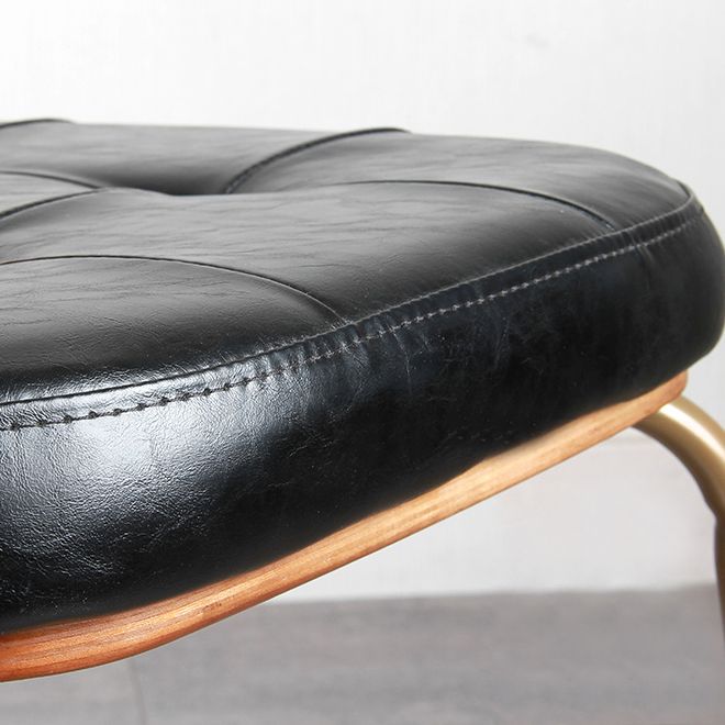 Industriële stijl PU lederen eetkamerstoelen Open rug Dineerarm zijstoelen voor thuis