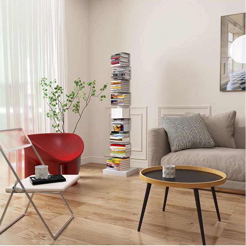 Modern Metal Bookshelf Geometric Closed Back Vertical Bookcase