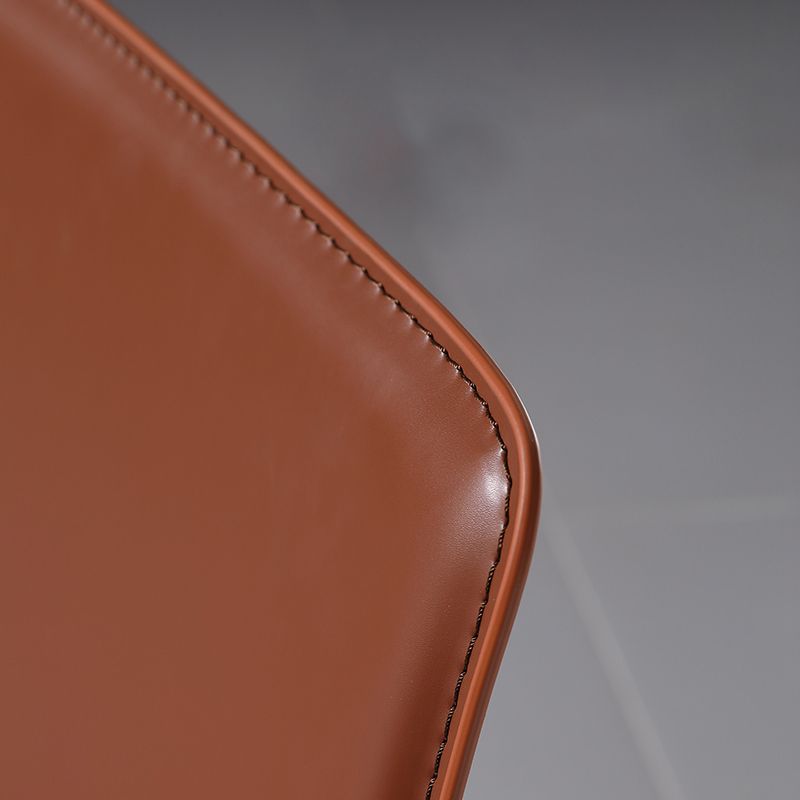 Designer Style Leather Restaurant zijstoel Solid Back Dining Chair (set van 2)