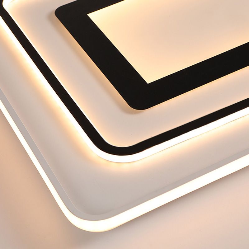 Plafonnier LED en métal de Style nordique, lampe encastrée en noir et blanc pour chambre à coucher