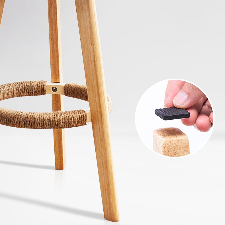 Scandinavian Milk Tea Shop Footrest Stool Matte Finish Upholstered Bar Stools