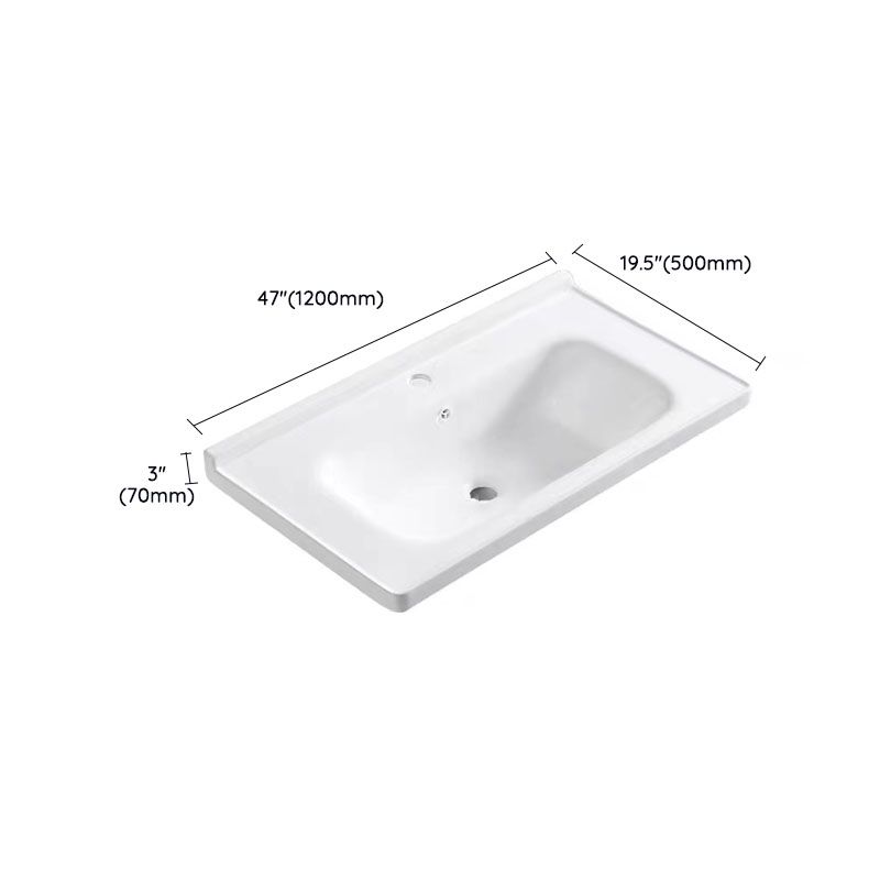 Modern Drop-in Bathroom Sink Porcelain with Overflow Basin Sink(Not Included Faucet)