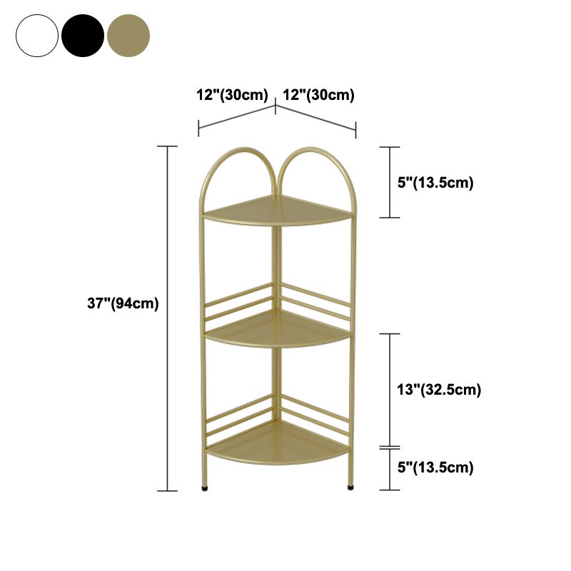 Modern Style Corner Bookshelf Open Back Metal Bookcase for Home