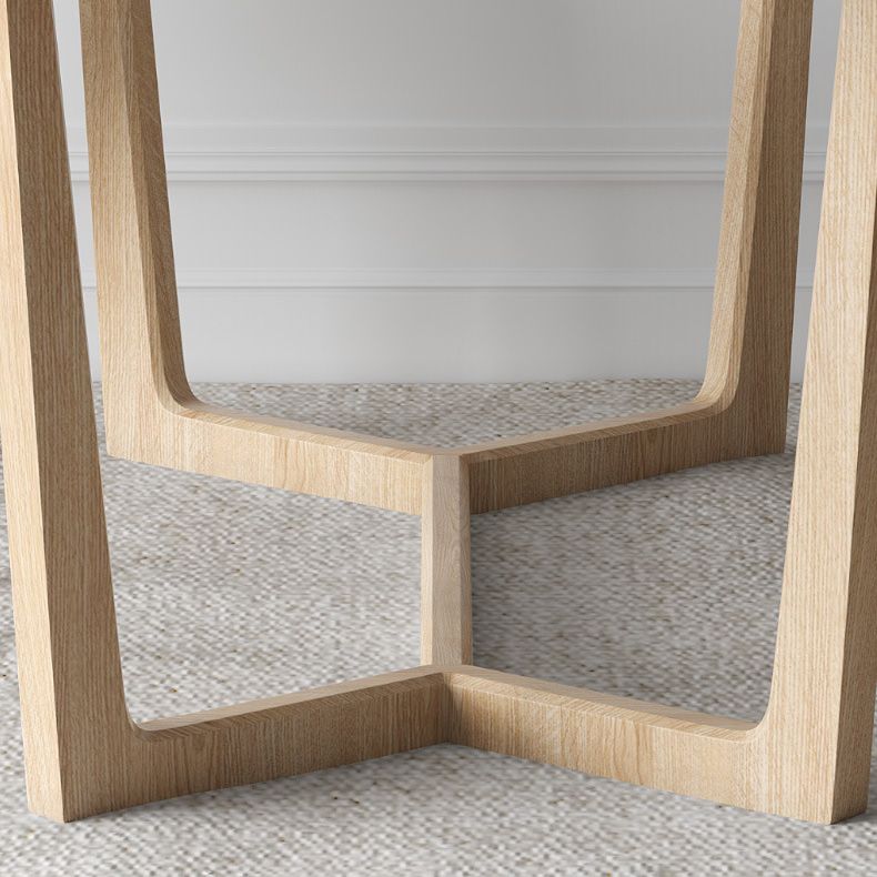 Contemporary Dining Table Set with Solid Wood Table and PU Leather Chairs