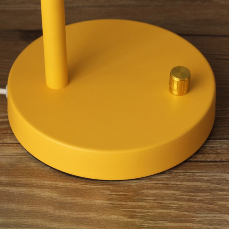 Macaroon Style Night Table Lamps Barrel 1-Light Bedroom Nightstand Lights with Metal Shade