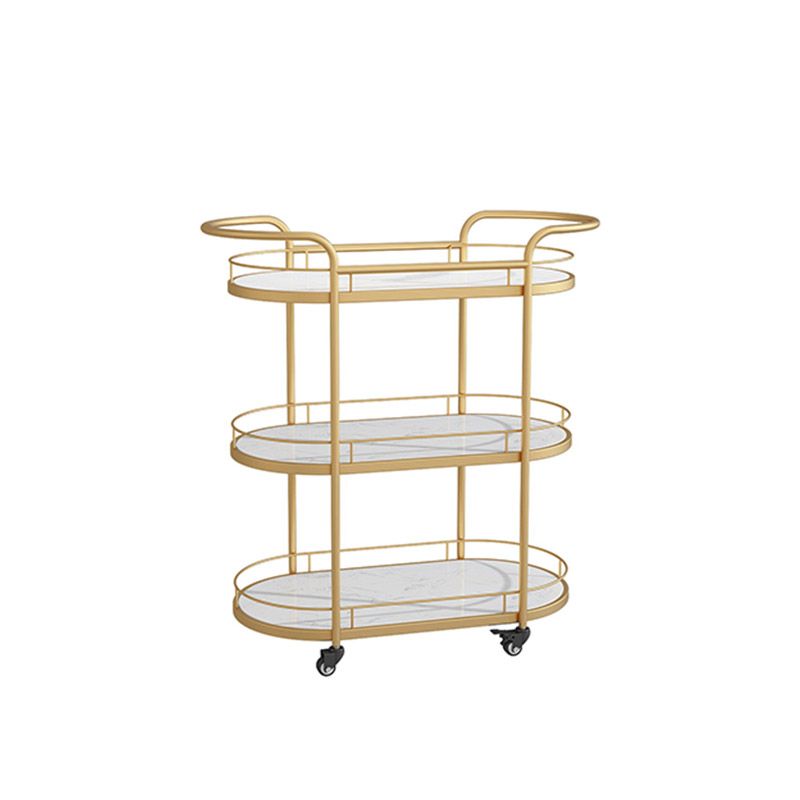 Modern Open Storage Kitchen Trolley Dining Room Rolling Prep Table