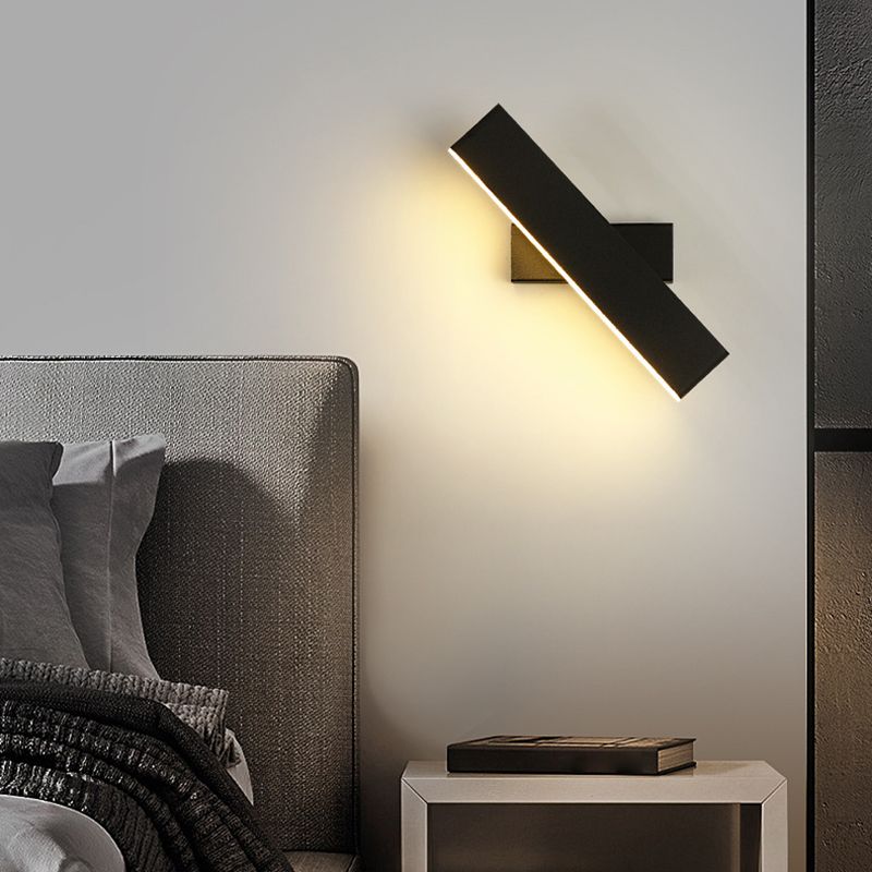 Lampe murale à LED à la mode moderne laquée en aluminium rotatif en aluminium Lumière murale avec une teinte acrylique