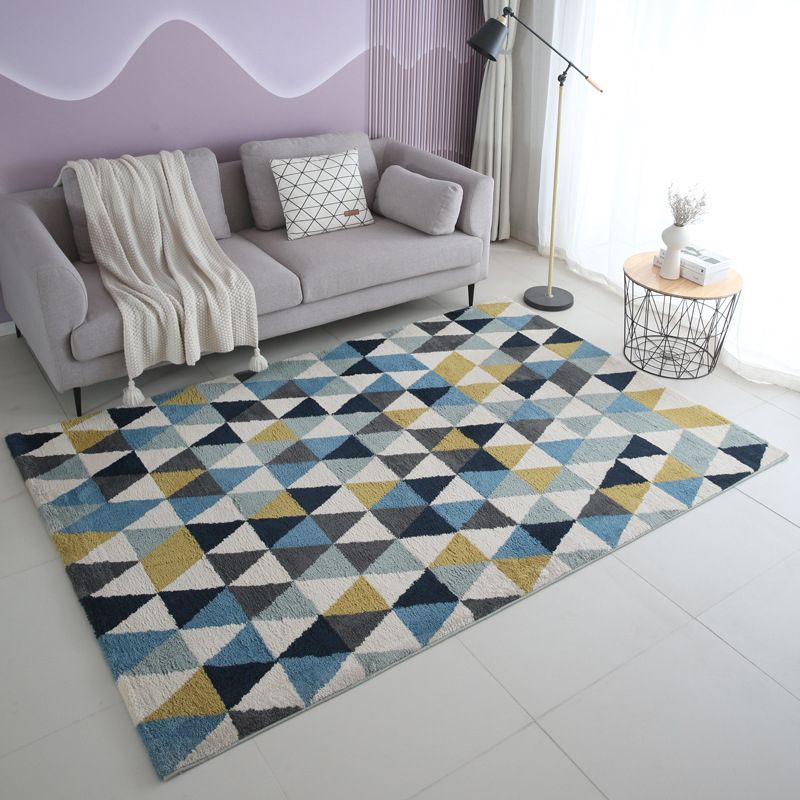 Grey Modern Carpet Polyester Striped Carpet Washable Carpet for Living Room