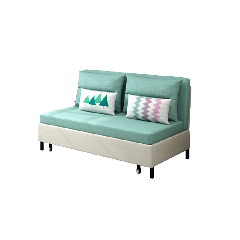 31.88" Wide Linen Sleeper Sofa Green Sofa Bed with Pillow Back