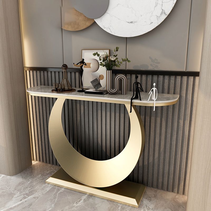 Stain Resistant Slate/metal Glam Abstract Console Table for Hall