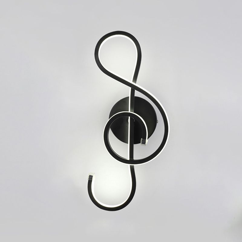 Salon moderniste applique murale noire LED simple mural