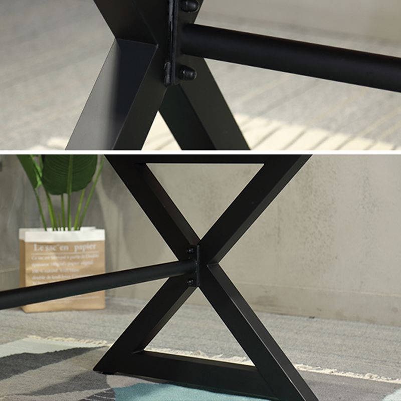 Mesa de interior de metal industrial mesa interior de madera maciza con caballete
