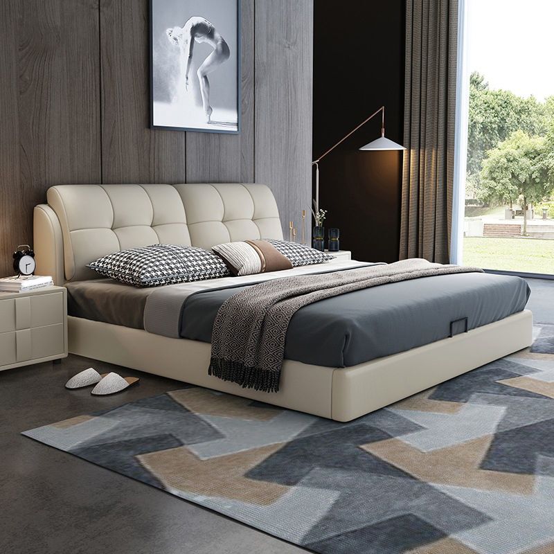 Contemporary Pine Wood Storage with Headboard Lift Up Storage Rectangular Bed Frame