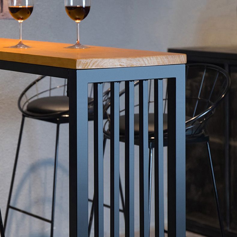 Industrial Wooden Bar Table Set 1/2/5 Pieces Rectangle Bar Table with High Stools