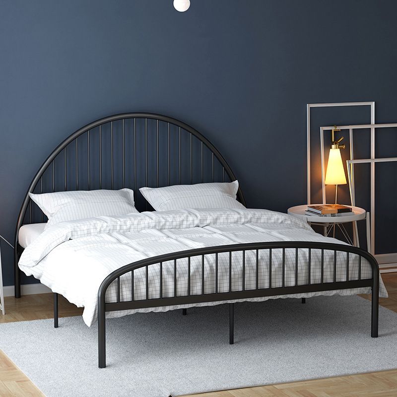 Metal Solid Color Open-Frame Bed Glam Slat Bed With Custom Gold Legs