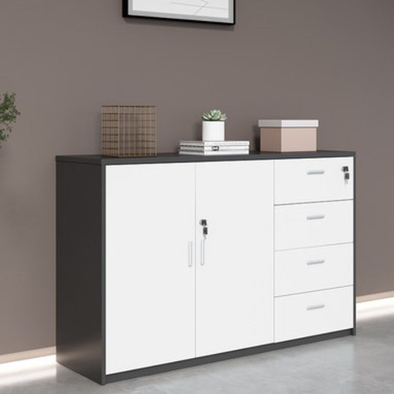 Lateral File Cabinet Wood Color Block Locking File Cabinet with Drawers