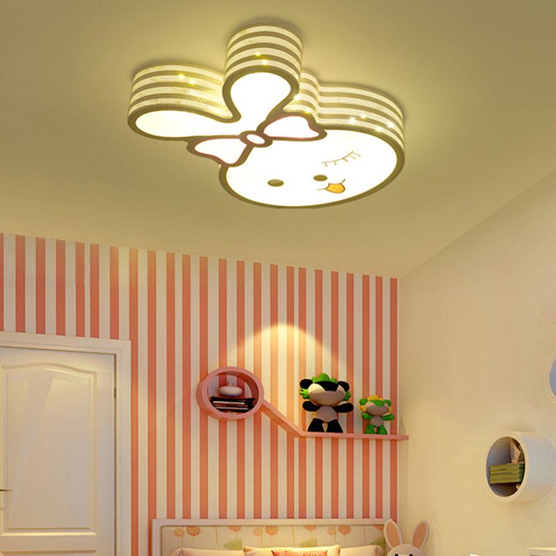 Witte plafondlamp met cartoonpatroon, moderne mooie acryl LED-inbouwlamp voor babykamer