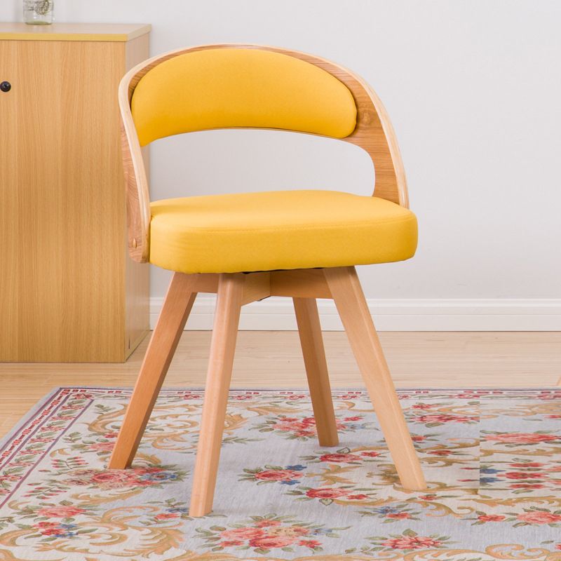 Chaise de salle à manger de style contemporain, chaise latérale à dossier ouvert en bois massif de 17 pouces de large pour la maison