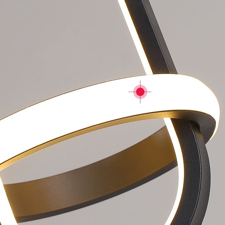 Oval Aluminium Ceiling Pendant 47"Suspension Wire Ceiling Pendant Light for Bedside